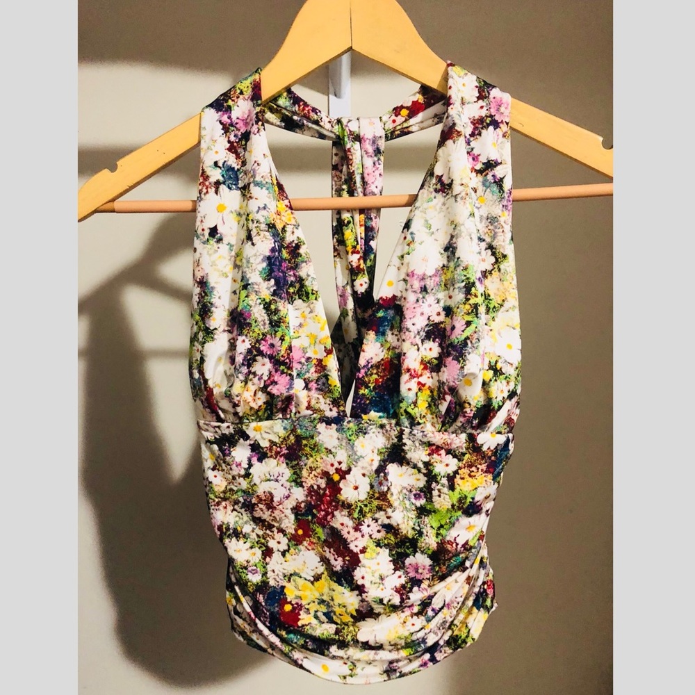 Marilyn Floral Print - halter top